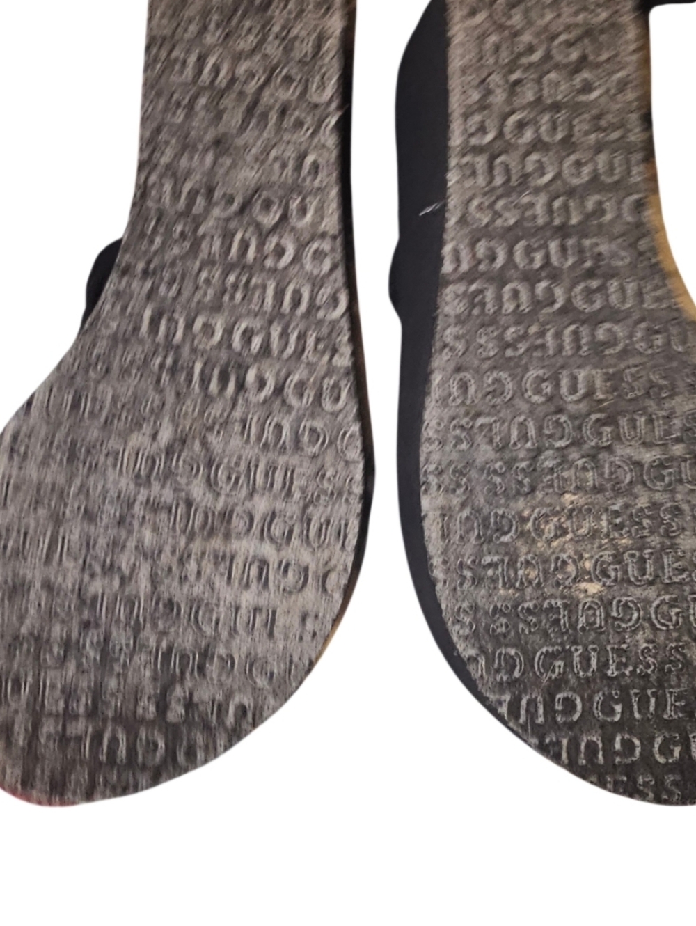 GUESS Black Platform Chain-Accent Flip Flops - Picture 5 of 6